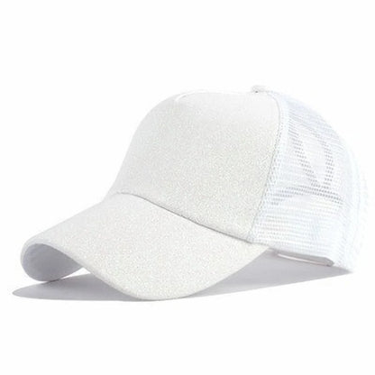 2019 New Glitter Caps Sequins Shining High Quality Fashion Womens Messy Bun Adjustable Baseball Snapback